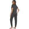 imageWiWi Womens Tracksuit Set Viscose from Bamboo Loungewear 2 Piece Outfit Long Pants Jogger Sets SXXLBcharcoal Heather