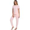 imageWiWi Womens Tracksuit Set Viscose from Bamboo Loungewear 2 Piece Outfit Long Pants Jogger Sets SXXLBcream Pink
