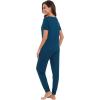 imageWiWi Womens Tracksuit Set Viscose from Bamboo Loungewear 2 Piece Outfit Long Pants Jogger Sets SXXLBpeacock Blue