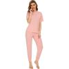 imageWiWi Womens Tracksuit Set Viscose from Bamboo Loungewear 2 Piece Outfit Long Pants Jogger Sets SXXLAblush Pink