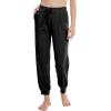 imageWiWi Pajama Pants for Women Lounge Super Soft Joggers Yoga Viscose from Bamboo Bottoms Cooling Pajamas Pant Sweatpants S4XBblack