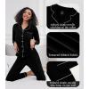 imageWiWi Pajamas for Women Bamboo Viscose Soft Ribbed Sleepwear Button Down Top and Pants 2 Piece Loungewear SXXLAblack
