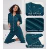 imageWiWi Pajamas for Women Bamboo Viscose Soft Ribbed Sleepwear Button Down Top and Pants 2 Piece Loungewear SXXLAdeep Teal