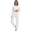 imageWiWi Pajamas for Women Bamboo Viscose Soft Ribbed Sleepwear Button Down Top and Pants 2 Piece Loungewear SXXLAfloral