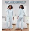 imageWiWi Pajamas for Women Bamboo Viscose Soft Ribbed Sleepwear Button Down Top and Pants 2 Piece Loungewear SXXLAlight Blue