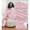 imageWiWi Pajamas for Women Bamboo Viscose Soft Ribbed Sleepwear Button Down Top and Pants 2 Piece Loungewear SXXLApink