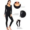 imageWiWi Thermal Underwear Set for Women Long Johns Sets Super Warm Base Layer Top Pants Pajamas Set Viscose from Bamboo S3XAblack