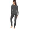 imageWiWi Thermal Underwear Set for Women Long Johns Sets Super Warm Base Layer Top Pants Pajamas Set Viscose from Bamboo S3XAcharcoal Heather