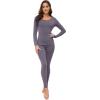 imageWiWi Thermal Underwear Set for Women Long Johns Sets Super Warm Base Layer Top Pants Pajamas Set Viscose from Bamboo S3XAdark Grey