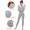 imageWiWi Thermal Underwear Set for Women Long Johns Sets Super Warm Base Layer Top Pants Pajamas Set Viscose from Bamboo S3XAheather Grey