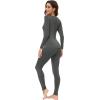 imageWiWi Thermal Underwear Set for Women Long Johns Sets Super Warm Base Layer Top Pants Pajamas Set Viscose from Bamboo S3XAiron Grey