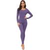 imageWiWi Thermal Underwear Set for Women Long Johns Sets Super Warm Base Layer Top Pants Pajamas Set Viscose from Bamboo S3XAlavender