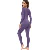 imageWiWi Thermal Underwear Set for Women Long Johns Sets Super Warm Base Layer Top Pants Pajamas Set Viscose from Bamboo S3XAlavender