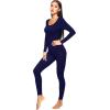 imageWiWi Thermal Underwear Set for Women Long Johns Sets Super Warm Base Layer Top Pants Pajamas Set Viscose from Bamboo S3XAnavy