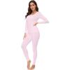 imageWiWi Thermal Underwear Set for Women Long Johns Sets Super Warm Base Layer Top Pants Pajamas Set Viscose from Bamboo S3XApink