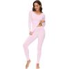 imageWiWi Thermal Underwear Set for Women Long Johns Sets Super Warm Base Layer Top Pants Pajamas Set Viscose from Bamboo S3XApink