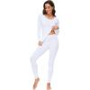 imageWiWi Thermal Underwear Set for Women Long Johns Sets Super Warm Base Layer Top Pants Pajamas Set Viscose from Bamboo S3XApure White