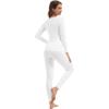 imageWiWi Thermal Underwear Set for Women Long Johns Sets Super Warm Base Layer Top Pants Pajamas Set Viscose from Bamboo S3XAraw White