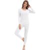 imageWiWi Thermal Underwear Set for Women Long Johns Sets Super Warm Base Layer Top Pants Pajamas Set Viscose from Bamboo S3XAraw White