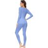 imageWiWi Thermal Underwear Set for Women Long Johns Sets Super Warm Base Layer Top Pants Pajamas Set Viscose from Bamboo S3XAsky Blue