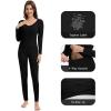 imageWiWi Thermal Underwear Set for Women Long Johns Sets Super Warm Base Layer Top Pants Pajamas Set Viscose from Bamboo S3XBblack