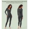 imageWiWi Thermal Underwear Set for Women Long Johns Sets Super Warm Base Layer Top Pants Pajamas Set Viscose from Bamboo S3XBcharcoal Heather