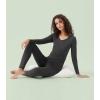 imageWiWi Thermal Underwear Set for Women Long Johns Sets Super Warm Base Layer Top Pants Pajamas Set Viscose from Bamboo S3XBcharcoal Heather