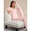 imageWiWi Thermal Underwear Set for Women Long Johns Sets Super Warm Base Layer Top Pants Pajamas Set Viscose from Bamboo S3XBcream Pink