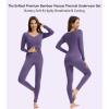 imageWiWi Thermal Underwear Set for Women Long Johns Sets Super Warm Base Layer Top Pants Pajamas Set Viscose from Bamboo S3XBlavender