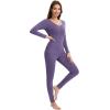imageWiWi Thermal Underwear Set for Women Long Johns Sets Super Warm Base Layer Top Pants Pajamas Set Viscose from Bamboo S3XBlavender