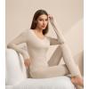 imageWiWi Thermal Underwear Set for Women Long Johns Sets Super Warm Base Layer Top Pants Pajamas Set Viscose from Bamboo S3XBoatmeal Heather