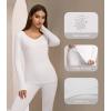 imageWiWi Thermal Underwear Set for Women Long Johns Sets Super Warm Base Layer Top Pants Pajamas Set Viscose from Bamboo S3XBraw White