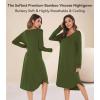 imageWiWi Viscose from Bamboo Nightgowns for Women Soft Long Sleeve Sleep Shirt S4XAarmy Green