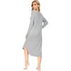 imageWiWi Viscose from Bamboo Nightgowns for Women Soft Long Sleeve Sleep Shirt S4XAheather Grey