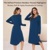 imageWiWi Viscose from Bamboo Nightgowns for Women Soft Long Sleeve Sleep Shirt S4XAink Blue