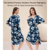 imageWiWi Viscose from Bamboo Nightgowns for Women Soft Long Sleeve Sleep Shirt S4XAink Blue Floral