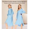 imageWiWi Viscose from Bamboo Nightgowns for Women Soft Long Sleeve Sleep Shirt S4XApale Blue
