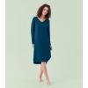 imageWiWi Viscose from Bamboo Nightgowns for Women Soft Long Sleeve Sleep Shirt S4XApeacock Blue