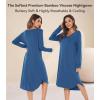 imageWiWi Viscose from Bamboo Nightgowns for Women Soft Long Sleeve Sleep Shirt S4XAprussian Blue