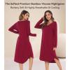 imageWiWi Viscose from Bamboo Nightgowns for Women Soft Long Sleeve Sleep Shirt S4XAwine