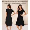 imageWiWi Viscose from Bamboo Nightgowns for Women Soft Long Sleeve Sleep Shirt S4XBblack