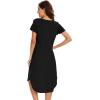 imageWiWi Viscose from Bamboo Nightgowns for Women Soft Long Sleeve Sleep Shirt S4XBblack