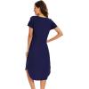 imageWiWi Viscose from Bamboo Nightgowns for Women Soft Long Sleeve Sleep Shirt S4XBnavy