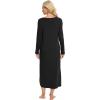 imageWiWi Viscose from Bamboo Nightgowns for Women Soft Long Sleeve Sleep Shirt S4XDblack