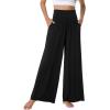 imageWiWi Viscose from Bamboo Womens Pajama Pants Super Soft Wide Leg Palazzo Lounge Yoga Cooling Bottoms with Pockets SXXLAblack