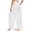 imageWiWi Viscose from Bamboo Womens Pajama Pants Super Soft Wide Leg Palazzo Lounge Yoga Cooling Bottoms with Pockets SXXLAblackraw White