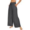 imageWiWi Viscose from Bamboo Womens Pajama Pants Super Soft Wide Leg Palazzo Lounge Yoga Cooling Bottoms with Pockets SXXLAcharcoal Heather