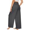 imageWiWi Viscose from Bamboo Womens Pajama Pants Super Soft Wide Leg Palazzo Lounge Yoga Cooling Bottoms with Pockets SXXLAcharcoal Heather