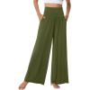 imageWiWi Viscose from Bamboo Womens Pajama Pants Super Soft Wide Leg Palazzo Lounge Yoga Cooling Bottoms with Pockets SXXLAdark Army Green