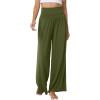 imageWiWi Viscose from Bamboo Womens Pajama Pants Super Soft Wide Leg Palazzo Lounge Yoga Cooling Bottoms with Pockets SXXLAdark Army Green